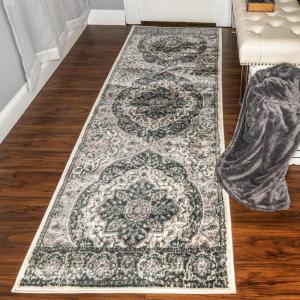Superior Indoor Area Rug, Jute Backing, Modern Plush Rugs for Entryway, Living Room, Kitchen Floors, Bedroom, Hallway, Office Floor Cover, Abstract Rugs, Cobblestone Collection,4′ x 6′, Brown Beige(Nightfall Blue)