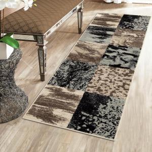 Superior Indoor Area Rug, Jute Backing, Modern Plush Rugs for Entryway, Living Room, Kitchen Floors, Bedroom, Hallway, Office Floor Cover, Abstract Rugs, Cobblestone Collection,4′ x 6′, Brown Beige(Beige – Z)