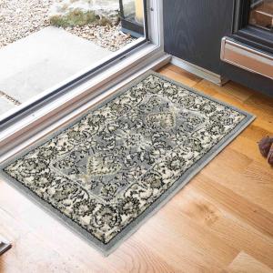 Superior Indoor Area Rug, Jute Backing, Plush Floral Rugs for Entryway, Kitchen Floors, Office Floor Cover, Traditional Oriental Rugs, Lille Collection, 5′ x 8′, Brown(Cream)