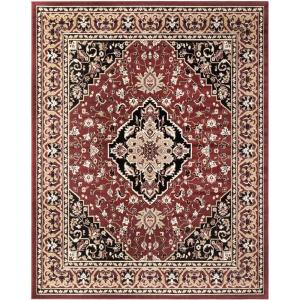 Superior Indoor Area Rug, Jute Backing, Rugs for Entryway, Dining, Kitchen, Bedroom Floors, Traditional Floor Decor, Oriental Medallion Indoor Rug, Glendale Collection, 2′ x 3′, Brown(Red)