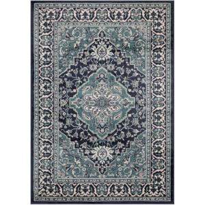Superior Indoor Area Rug, Jute Backing, Rugs for Entryway, Dining, Kitchen, Bedroom Floors, Traditional Floor Decor, Oriental Medallion Indoor Rug, Glendale Collection, 2′ x 3′, Brown(Deep Royal)