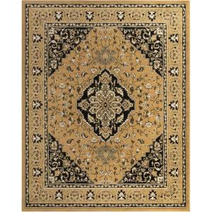 Superior Indoor Area Rug, Jute Backing, Rugs for Entryway, Dining, Kitchen, Bedroom Floors, Traditional Floor Decor, Oriental Medallion Indoor Rug, Glendale Collection, 2′ x 3′, Brown(Gold)