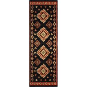 Superior Indoor Area Rug, Jute Backing, Traditional Medallion Rugs for Entry, Kitchen Floors, Plush Floor Cover, Floral Scroll Border Rug, Kensington Collection, 3′ x 5′, Brown(Black)