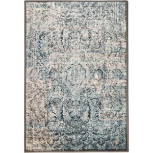 Superior Indoor Area Rug, Jute Backing for Kids or Pets, Entryway, Living Room, Kitchen, Dorm, Bedroom, Hallway, Plush Rugs, Vintage Abstract Medallion, Salford Collection, 9′ x 12′, Maroon(Blue-beige)