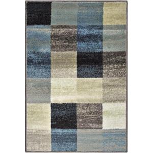 Superior Indoor Area Rug, Neutral Modern Geometric Home Decor For Living Room, Dining, Kitchen, Bedroom, Office, Nursery, Woven Rugs, Jute Backing, Rockaway Collection, 4′ x 6′, Majolica Blue(Majolica Blue)