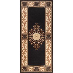 Superior Indoor Area Rug, Plush Carpet Cover, Traditional Oriental Medallion, Perfect for Hallway, Entryay, Living, Dining, Bedroom, Office, Kitchen, Medallion Collection, 10′ x 14′, Midnight Blue(Coffee)