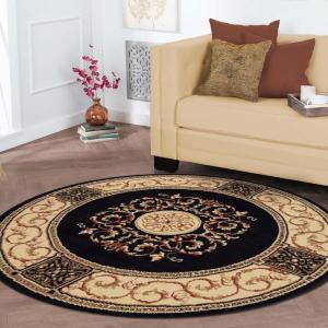 Superior Indoor Area Rug, Plush Carpet Cover, Traditional Oriental Medallion, Perfect for Hallway, Entryay, Living, Dining, Bedroom, Office, Kitchen, Medallion Collection, 10′ x 14′, Midnight Blue(Midnight Blue – Z)