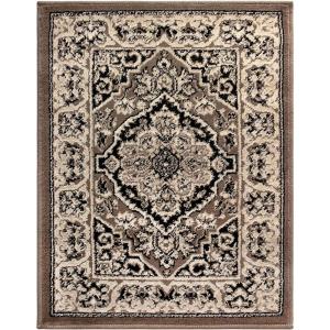 Superior Indoor Area Rug, Plush Carpet Cover, Traditional Oriental Medallion, Perfect for Hallway, Entryway, Living Room, Dining, Bedroom, Office, Kitchen, Glendale Collection, 2’x3′, Blue(Brown)