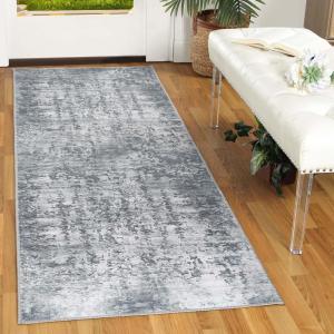 Superior Indoor Area Rug for Home Floor, Bedroom, Living/Dining Room, Office, Unique, Soft Cotton Backed, Oriental Vintage Medallion Decor, Roan Collection, 7′ 6″ x 9′ 6″, Garnet Red(Cool Gray)