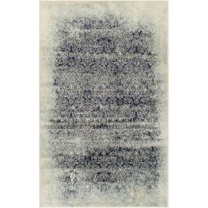 Superior Indoor Area Rug or Runner, Jute Backing, Traditional Floral Scroll Medallion, Ideal for Entryway, Living Room, Kitchen, Bedroom, Hallway, Floor Cover, Astral Collection, 2′ 7″ x 8′, Beige Red(Ivory Blue)