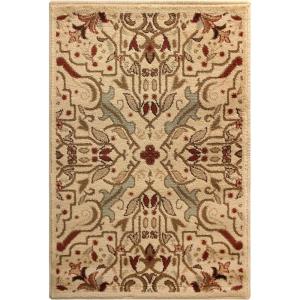 Superior Indoor Area Rug or Runner, Jute Backing, Traditional Floral Scroll Medallion, Ideal for Entryway, Living Room, Kitchen, Bedroom, Hallway, Floor Cover, Astral Collection, 2′ 7″ x 8′, Beige Red(Brown)
