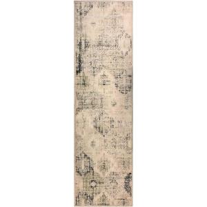 Superior Indoor Area Rug or Runner, Jute Backing, Traditional Floral Scroll Medallion, Ideal for Entryway, Living Room, Kitchen, Bedroom, Hallway, Floor Cover, Astral Collection, 2′ 7″ x 8′, Beige Red(Ivory Beige)