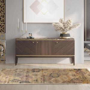 Superior Indoor Area Rug or Runner, Jute Backing, Traditional Floral Scroll Medallion, Ideal for Entryway, Living Room, Kitchen, Bedroom, Hallway, Floor Cover, Astral Collection, 2′ 7″ x 8′, Beige Red(Brown Red)