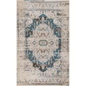 Superior Indoor Area Rug or Runner, Modern Abstract Floor Decor, Soft Plush Rugs, Aesthetic Home Accessories For Living Room, Bedroom, Office, Kitchen, Dining, Cullen Collection, 2′ x 3′, Brown Black(Teal)