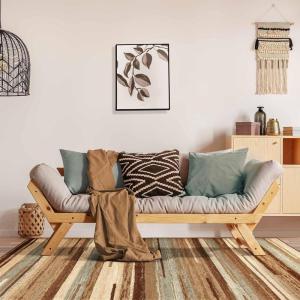 Superior Indoor Area Rug with Jute Backing, Modern Floor Decor for Home Hallway, Living Room, Floor Cover, Entryway, Bedroom, Modern Abstract Multi-Colored, 4′ x 6′, Dark Brown(Brown Multi – Z)