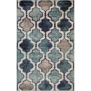 Superior Indoor Area Runner, Jute Backed, Perfect for Hallway, Living/ Dining Room, Bedroom, Office, Kitchen, Entryway, Modern Geometric Trellis Floor Decor, Viking Collection, 2′ 7″ x 8′, Green(Deep Royal)