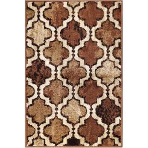 Superior Indoor Area Runner, Jute Backed, Perfect for Hallway, Living/ Dining Room, Bedroom, Office, Kitchen, Entryway, Modern Geometric Trellis Floor Decor, Viking Collection, 2′ 7″ x 8′, Green(Brown)