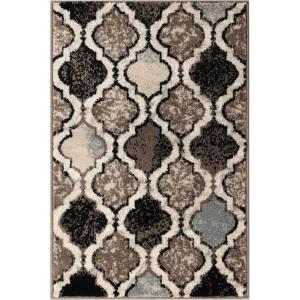 Superior Indoor Area Runner, Jute Backed, Perfect for Hallway, Living/ Dining Room, Bedroom, Office, Kitchen, Entryway, Modern Geometric Trellis Floor Decor, Viking Collection, 2′ 7″ x 8′, Green(B Ivory)
