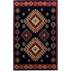 Superior Indoor Large Area Rug with Jute Backing, Bohemian Geometric Rugs for Home, Bedroom, Living Room, Kitchen, Entryway, Office, Southwestern Floor Decor, Santa Fe Collection, 6′ x 9′, Red(Black)
