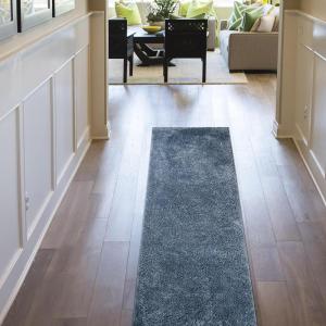 Superior Indoor Large Shag Area Rug with Cotton Backing, Ultra Plush and Soft, Fuzzy Rugs for Living Room, Bedroom, Office, Playroom, Kids, Home Floor Decor, Berlin Collection, 4′ X 6′, Silver(Blue)