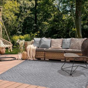 Superior Indoor Outdoor Area Rug, Floor Decor, Perfect for Patio, Bedroom, Kitchen, Living Room, Entryway, Playroom, Nursery, Carpet Cover, Diamonds, Sterling Collection, 7′ 10″ x 9′ 10″, Grey(Wynn – Grey)
