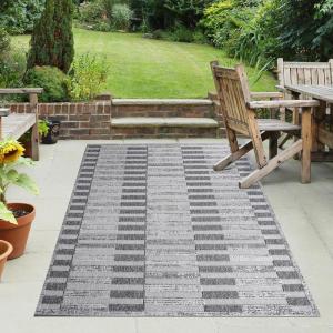 Superior Indoor Outdoor Area Rug, Floor Decor, Perfect for Patio, Bedroom, Kitchen, Living Room, Entryway, Playroom, Nursery, Carpet Cover, Diamonds, Sterling Collection, 7′ 10″ x 9′ 10″, Grey(Grayson – Grey)
