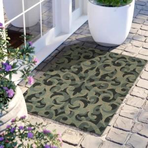 Superior Indoor/ Outdoor Small Area Rug, Contemporary Home Floor Decor, Patio, Entryway, Porch, Kitchen, Dining Room, Living, Office, Jute Backed, Aldaine Collection, 2′ x 3′, Teal