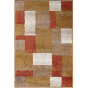 Superior Indoor Runner Rug, Jute Backing, Home Decor for Bedroom, Living Room, Office, Kitchen, Hallway, Floor Cover, Patchwork, Color Block, Plush, Clifton Collection, 2′ 7″ x 10′, Multi Color(Ginger)