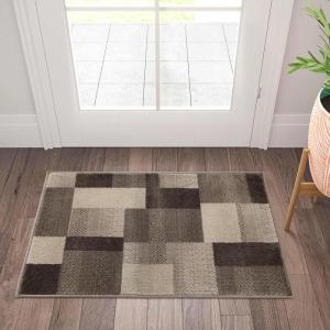 Superior Indoor Runner Rug, Jute Backing, Home Decor for Bedroom, Living Room, Office, Kitchen, Hallway, Floor Cover, Patchwork, Color Block, Plush, Clifton Collection, 2′ 7″ x 10′, Multi Color(Beige)