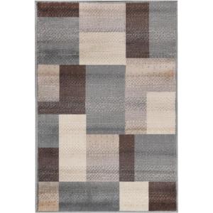 Superior Indoor Runner Rug, Jute Backing, Home Decor for Bedroom, Living Room, Office, Kitchen, Hallway, Floor Cover, Patchwork, Color Block, Plush, Clifton Collection, 2′ 7″ x 10′, Multi Color(Grey)
