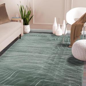 Superior Indoor Runner Rug, Jute Backing, Plush Carpet Cover, for Hallways, Entry, Office, Plush Floor Cover, Modern Wood Grain, Abstract Lines, Veer Collection, 2′ 7″ x 8′, Chocolate(Black)
