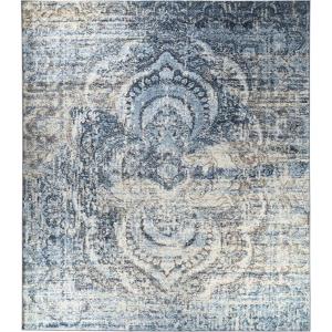Superior Indoor Runner Rug, Jute Backing, Plush Carpet Cover, for Hallways, Entry, Office, Plush Floor Cover, Modern Wood Grain, Abstract Lines, Veer Collection, 2′ 7″ x 8′, Chocolate(Blue – Beige)