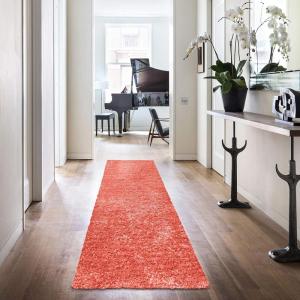 Superior Indoor Shag Modern Fuzzy Soft Cozy Shaggy Living/Dining Room, Bedroom, Office, Entryway, Kitchen, Dorm, Playroom, Kids, Nursery, Textured Area Rug, 2 ft 5 in x 12 ft, Sage(Spiced Coral)