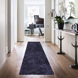 Superior Indoor Shag Modern Fuzzy Soft Cozy Shaggy Living/Dining Room, Bedroom, Office, Entryway, Kitchen, Dorm, Playroom, Kids, Nursery, Textured Area Rug, 2 ft 5 in x 12 ft, Sage(Navy Blue)