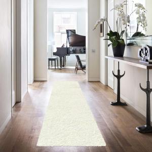 Superior Indoor Shag Modern Fuzzy Soft Cozy Shaggy Living/Dining Room, Bedroom, Office, Entryway, Kitchen, Dorm, Playroom, Kids, Nursery, Textured Area Rug, 2 ft 5 in x 12 ft, Sage(Ivory)