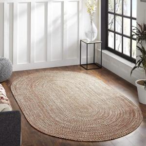 Superior Indoor/Outdoor Area Rug, Dual-Tone Reversible Braided Floor Decor for Patio, Front Porch, Entryway, Living Room, Office, Nursery, Artistic Home, 5′ x 8′, Fog Green-White(Brick-white)