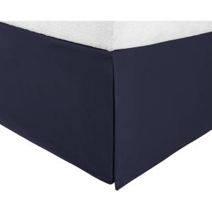 Superior Infinity Luxury Soft 100% Brushed Microfiber Tailored Bed Skirt with 15” Drop, Wrinkle Resistant with Pleats and Split Corners – Twin XL Bedskirt, Tan(Navy Blue)