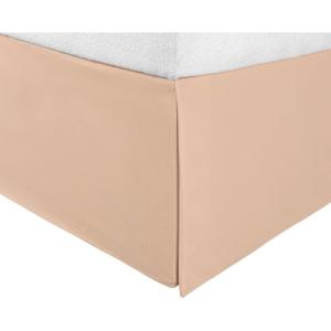 Superior Infinity Luxury Soft 100% Brushed Microfiber Tailored Bed Skirt with 15” Drop, Wrinkle Resistant with Pleats and Split Corners – Twin XL Bedskirt, Tan(Tan)