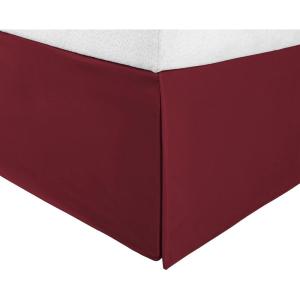 Superior Infinity Luxury Soft 100% Brushed Microfiber Tailored Bed Skirt with 15” Drop, Wrinkle Resistant with Pleats and Split Corners – Twin XL Bedskirt, Tan(Burgundy)