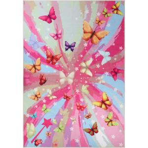 Superior Kids Indoor Area Rug, Jumbo Numbers Design, Cute Rugs for Nursery, Playroom, Bedroom, Living Room, Unique Accent, Soft Cotton Backed, Entryway, Playtime Collection, 5′ 7″ x 8′ 9″, Aquamarine(Apricot)