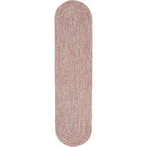 Superior Kinallen Reversible Braided Oval Indoor/Outdoor Area Rug for Living Room Bedroom Office Kitchen Dining Washable Rugs, 6′ x 9′, Brick-White(Brick-white)