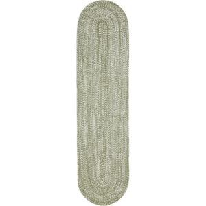 Superior Kinallen Reversible Braided Oval Indoor/Outdoor Area Rug for Living Room Bedroom Office Kitchen Dining Washable Rugs, 6′ x 9′, Brick-White(Fog Green-white)