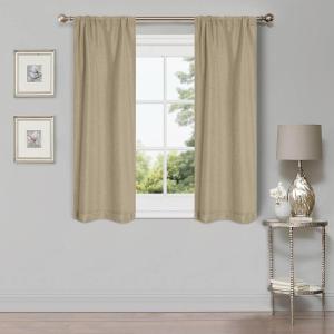 Superior Linen Textured Blackout Curtain Set of 2, Thermal Insulated Panel Pair with Grommet Top Header, Classic Natural Look Room Darkening Drapes, Available in 4 Lengths – Cream, 52”x84” each(Frosted Almond)