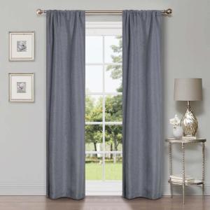 Superior Linen Textured Blackout Curtain Set of 2, Thermal Insulated Panel Pair with Grommet Top Header, Classic Natural Look Room Darkening Drapes, Available in 4 Lengths – Cream, 52”x108” each(Charcoal)