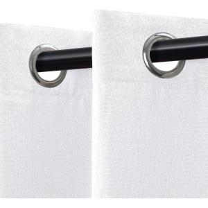 Superior Linen Textured Blackout Curtain Set of 2, Thermal Insulated Panel Pair with Grommet Top Header, Classic Natural Look Room Darkening Drapes, Available in 4 Lengths – Cream, 52”x108” each(Snow White)