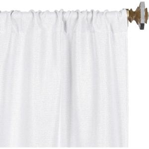 Superior Linen Textured Blackout Curtain Set of 2, Thermal Insulated Panel Pair with Grommet Top Header, Classic Natural Look Room Darkening Drapes, Available in 4 Lengths – Cream, 52”x84” each(Snow White)