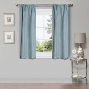Superior Linen Textured Blackout Curtain Set of 2, Thermal Insulated Panel Pair with Grommet Top Header, Classic Natural Look Room Darkening Drapes, Available in 4 Lengths – Cream, 52”x84” each(Teal)