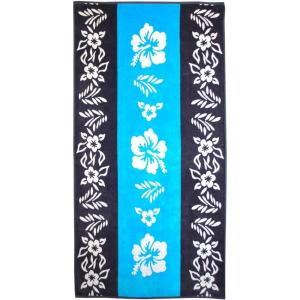 Superior Luxurious 100% Cotton Beach Towels, Oversized 34″ x 64″, Soft Velour Cotton and Absorbent Cotton Terry, Thick and Plush Floral Beach Towels – Hibiscus
