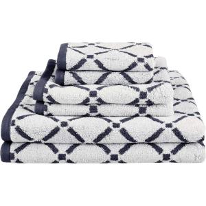 Superior Luxurious Diamonds Cotton Absorbent Oversized Bath Sheet Set of Two, Quick Dry, Perfect for Bathroom, Kitchen, or Beach, Attached Loop for Hook Hanging, Diamond and Solid, Chocolate/Cream(Charcoal/White)