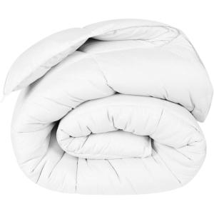 Superior Microfiber Basketweave Comforter, Down Alternative Bedding, Medium Weight, Fluffy, Decorative, Plush Duvet Insert, Oversized Blanket, Box Quilt Design, Monochrome, Twin/Twin XL, Plum(White)